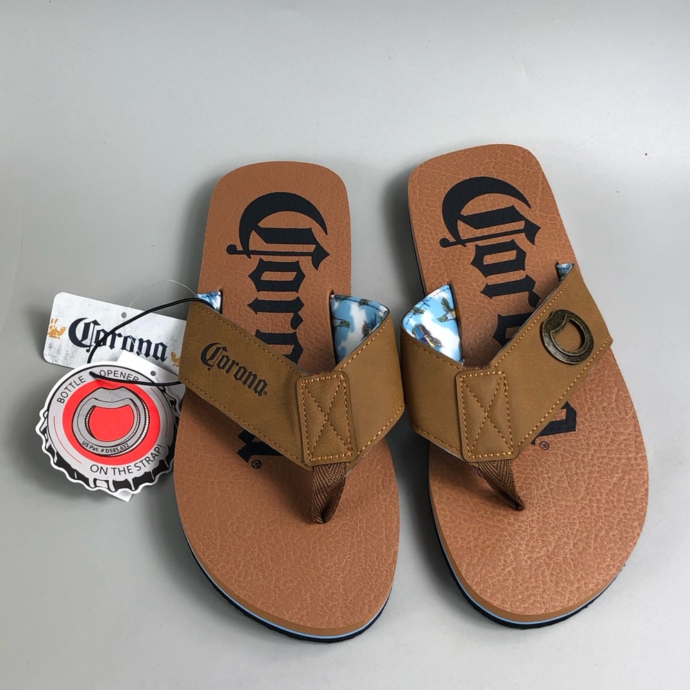 Corona Brown Logo Flip Flop Sandals - Picture 2 of 8